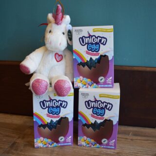 Check out our #NEW product in store now 🦄 Unicorn Eggs are made of milk chocolate and have unicorn candy in the middle 🤩 Check them out this week! #LiveLifeToTheSweetest
