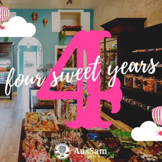 On this day, we are celebrating 4 sweet years of AusSam Candy! 🥳🍭

Thank you to all of our community for supporting our local shop. We wouldn’t be here without your continued support! If you're near the area, please stop by this weekend and help us celebrate 🎊 

Open 10am-4pm Saturday & Sunday ❤️